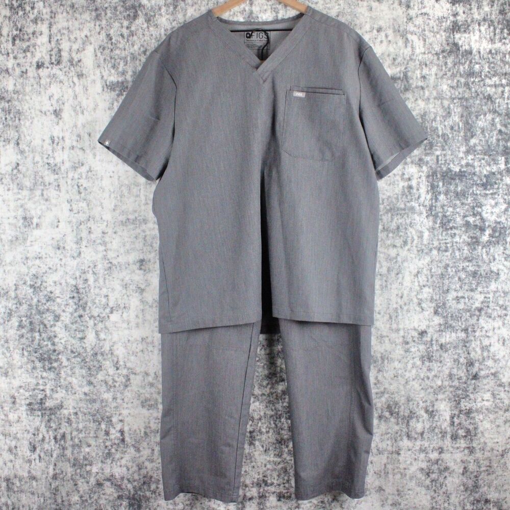 Figs Technical Collection Scrub Set Gray Pants Men’s XL/S T2001S -Top XXL FM1500